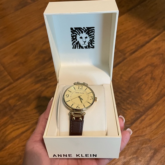 Anne Klein Brown Leather Water Resistant Ladies Watch - Picture 3 of 3